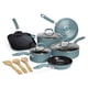 thumbnail image 1 of Juego de utensilios de cocina Goodful Ceramic Antiadherente de 12 piezas, color turquesa, 1 of 7