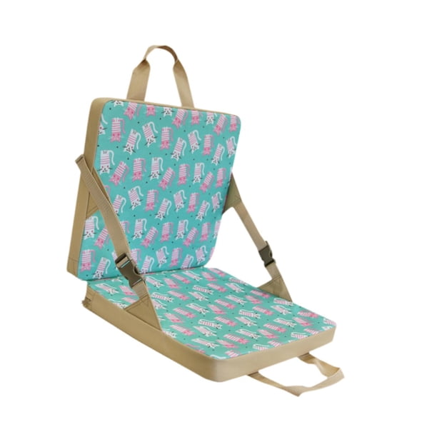 Cojín de asiento plegable,Cojín de asiento plegable Silla de suelo plegable para camping,Cojín de asiento plegable para exteriores con respaldo,Silla para niños para mochileros Azul verde