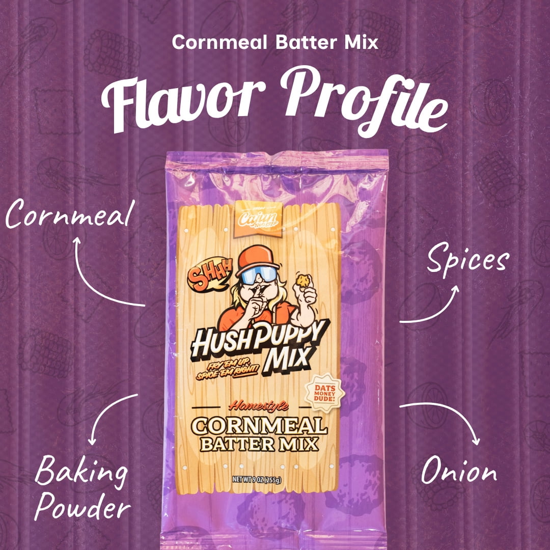 Cajun Two Step Hush Puppy Bites Batter Mix with Authentic Louisiana Flavor