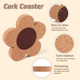 thumbnail image 4 of ckepdyeh - Juego de 6 posavasos bonitos para bebidas, absorbentes y reutilizables, posavasos de corcho de 4 pulgadas con forma de flor para café, taza de té, 4 of 7