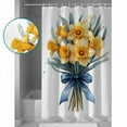 thumbnail image 3 of 72x78 Inch Shower Curtain Spring Floral Bathroom Decor Waterproof Fabric Bathtub Bath Curtains Decorative Yellow Botanical Blossom Motif Extra Long Shower Curtain Set with Hooks, 3 of 6