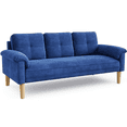 thumbnail image 4 of Noelse 69" Affordable 3-Seater Sofa Couch, Comfortable Velvet Loveseat with 7.5” Thick Cushions, Compact Couch for Living Room, Easy Assembly, Blue, 4 of 8