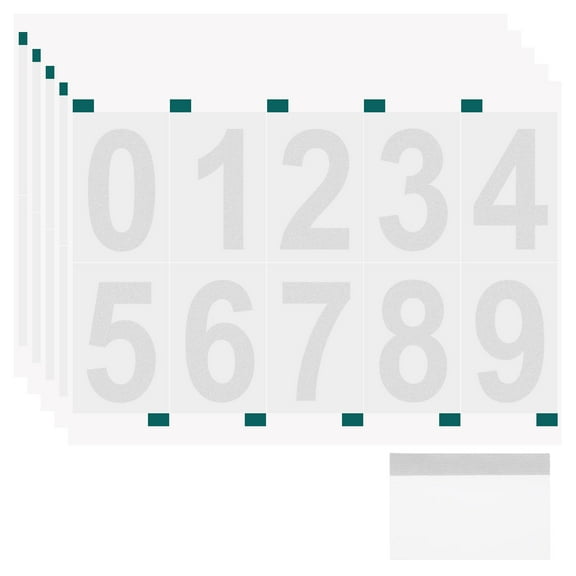Uxcell 5 Sheets/50 Pack Reflective Mailbox Numbers for Outside, 2 Inch 0-9 Vinyl Self-Adhesive Numbers Stickers Waterproof House Sticker with Scraper for Signs Doors Address, White