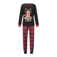 thumbnail image 3 of Pijama navideño a juego con estampado de alces: camisa de manga larga y pantalón a cuadros. Ropa de estar por casa suave., 3 of 9