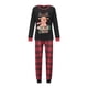 thumbnail image 3 of Pijama navideño a juego con estampado de alces: camisa de manga larga y pantalón a cuadros. Ropa de estar por casa suave., 3 of 9