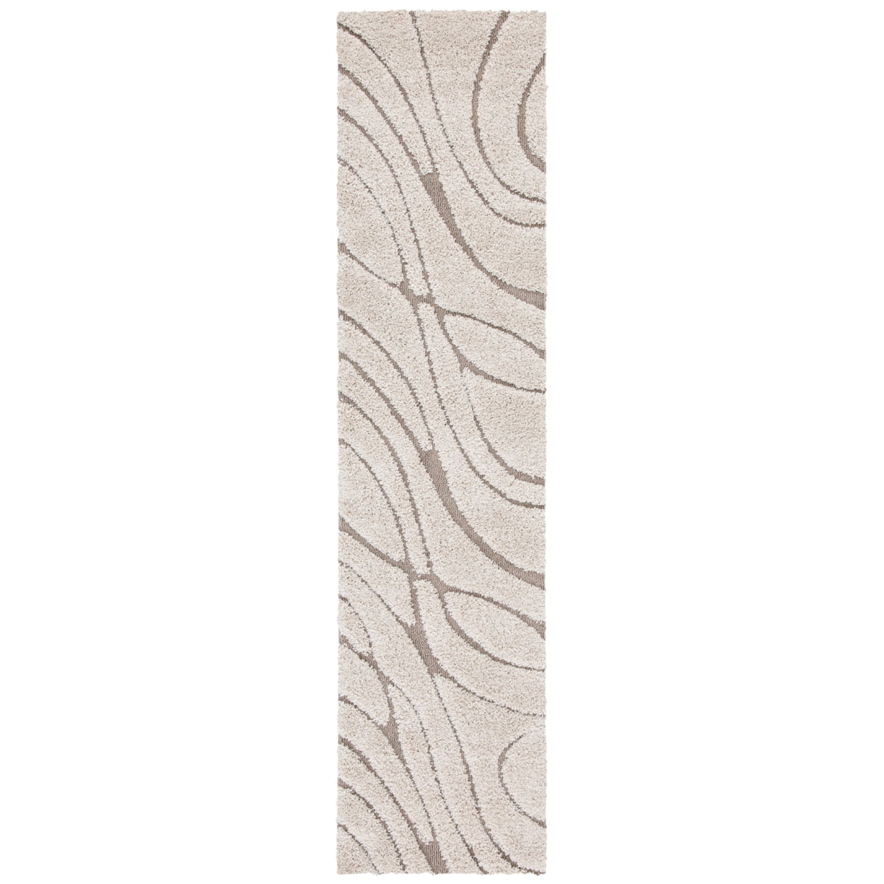 SAFAVIEH Florida Tamzen Abstract Shag Area Rug, Cream/Beige, 8' x 10'
