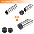 thumbnail image 4 of Unique Bargains 6 Pcs Inserts pour Tubes Ronds avec Filetage M10, pour Tube Rond 38mm/1.5 Pieds OD, Insert de Roulette en Plastique Noir Rond, 4 of 7