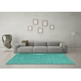 thumbnail image 3 of Ahgly Company Indoor Square Abstract Turquoise Blue Contemporary Area Rugs, 6' Square, 3 of 4