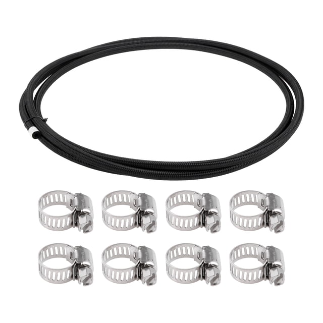Kit de línea de combustible 3/16" de Unique Bargains, manguera de vacío de 12 pies, manguera de combustible automotriz con 8 abrazaderas, 1 juego