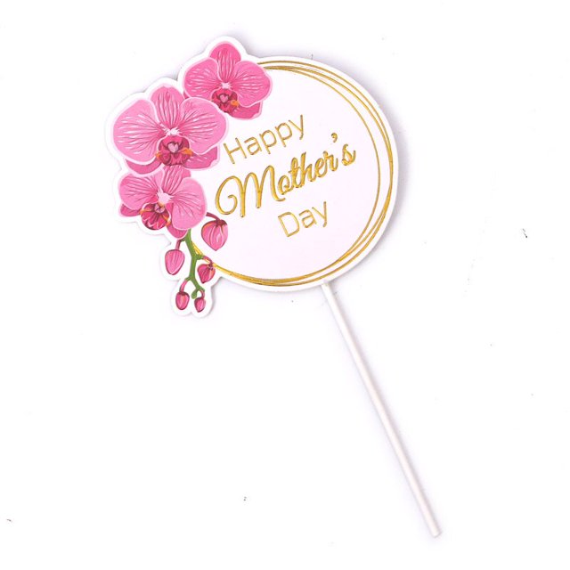 Happy Mother's Day Cake Topper Silk Gauze Skirt Best Mom Birthday Party Flowers Heart Butterfly Cupcake Baking Decor Tools Flag Gao Jinjia LED
