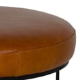 thumbnail image 2 of 18 Inch Leatherette Ottoman with Metal Base, Black and Brown, 2 of 5