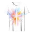 thumbnail image 5 of Zedker Easter Shirts for Women Happy Easter Day Tee Cute Bunny Rabbit Tshirt Floral Flower Casual Short Sleeve Tops Multicolor XL, 5 of 5