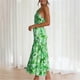 thumbnail image 4 of Gibobby Vestidos para mujer casuales Temperamento de moda para mujer en primavera y verano de 2023 Vestido con estampado de cola de pez y tirantes(Verde,XL), 4 of 4