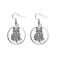 thumbnail image 1 of Raccoon Human Paint Quiet Baby Ear Dangle Silver Drop Earring Jewelry Woman, 1 of 3