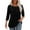 04Black, variant on EANJE Shirts for Women Casual 3/4 Length Sleeve Tunics Shirt Fall Pleated Blouses Crew Neck Solid Color Print Dressy Casual Flowy Clothing Army Green 2XL