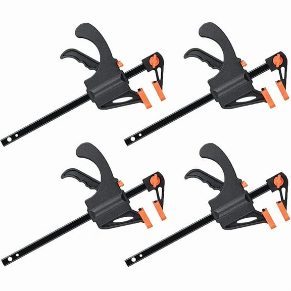 4Pcs F Bar Clamp Woodworking Clamp 4" Clip Wood Carpenter Quick Ratchet Release