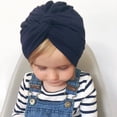 thumbnail image 1 of Bebe Cross head hats solid kids bow India Beanies cotton children caps for boys and girls fall season NewPurple He Qiyong unisex, 1 of 1