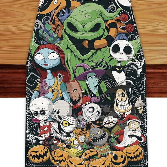 Jesus Nativity Scene Christian Christmas Table Runner, Religious Xmas Holy Night Kitchen Dining Table Decoration, Holiday Winter Burlap Indoor Outdoor Home Decor Party Supply 13 x 48 Inches