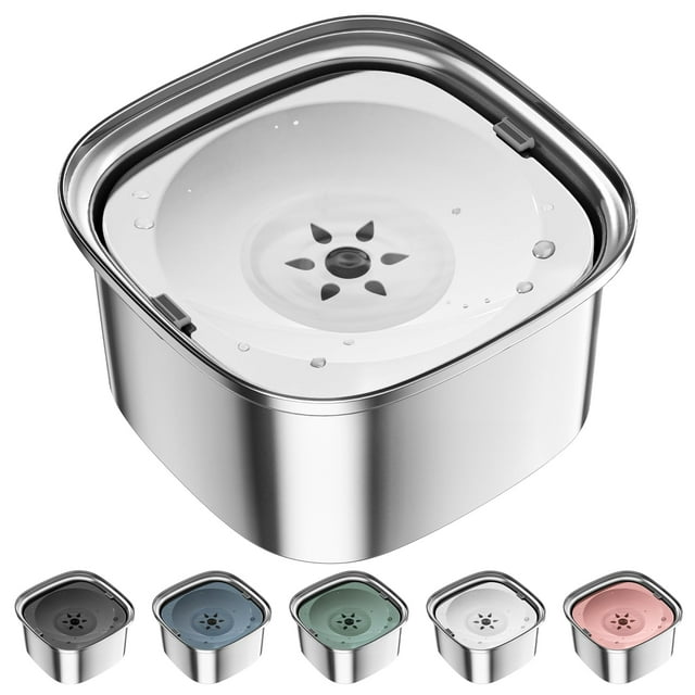Bebedero para perros UPSKY, alimentador lento de acero inoxidable de 3 litros