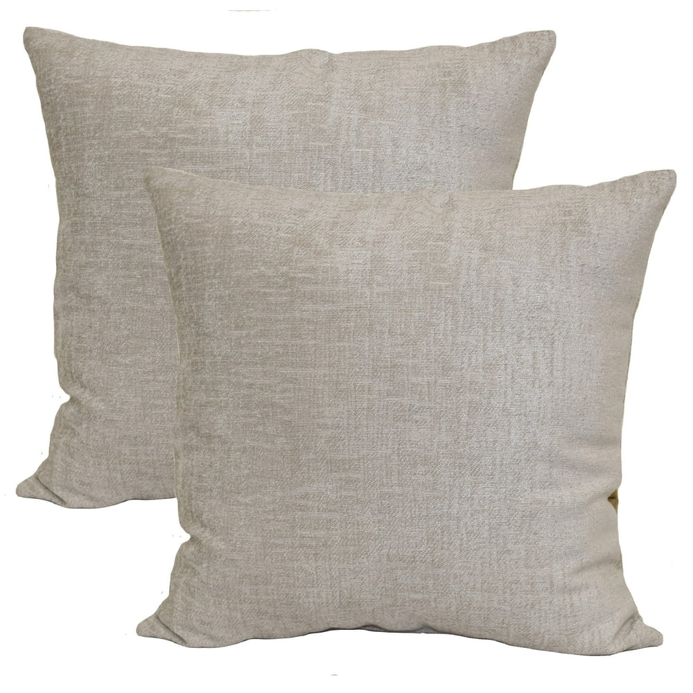 Mainstays Chenille Decorative Throw Pillow, 18" x 18", Grey Pumice, 2