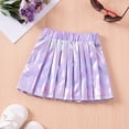 thumbnail image 2 of AWZXDE Girls Summer Skirt Colorful Pleated Rainbow Print Casual Tutu A Line Skirt For Toddler Kids 9M 5Y Purple, 2 of 9