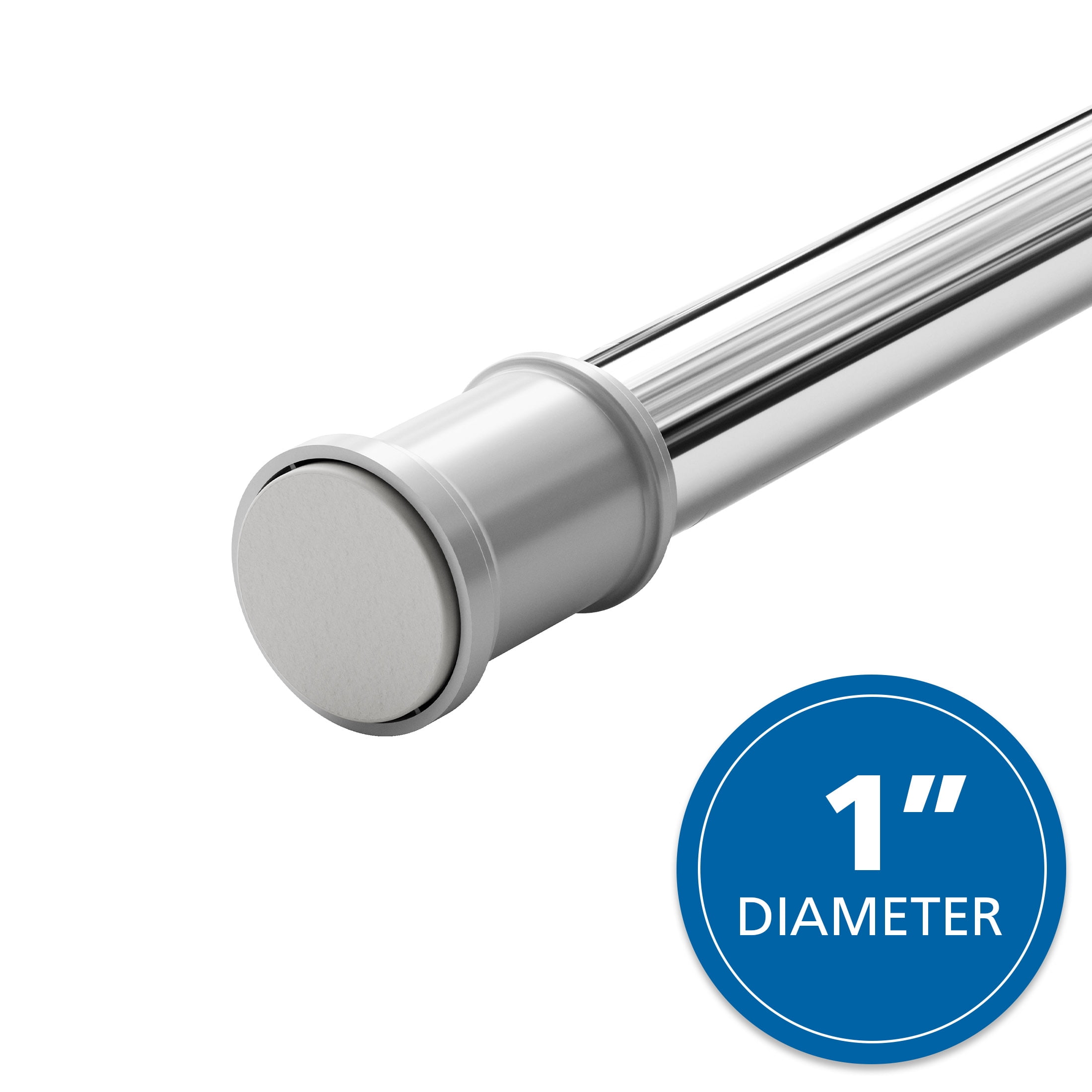 Mainstays Adjustable Tension Shower Curtain Rod, 44" - 72", Easy to Install, No Drilling, Chrome