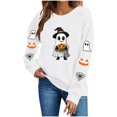 thumbnail image 4 of Women's Halloween Ghost Pumpkin Sweatshirts Long Sleeve Graphic Pullover Sweaters Crewneck Casual Fall Shirts Holiday Tops, 4 of 8
