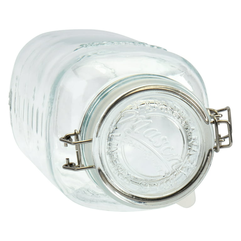 Mason Craft & More 101oz (3Liter) Extra Large Clear Glass Clamp Jar 