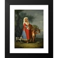 thumbnail image 2 of Pietro Fabris 11x14 Black Modern Framed Museum Art Print Titled - A Young Girl in Traditional Neapolitan Dress in a Landscape, Together with a Young Boy and a Donkey, 2 of 5