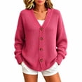 thumbnail image 2 of Aboser Ribbed Knit Cardigan Sweaters for Women Plus Size Button Down Cardigans Warm Casual V Neck Sweater Coat Loose Long Sleeve Knitwear, 2 of 9