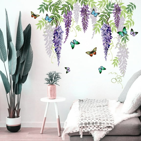 [Home Decor]Wall Stickers Kitchen Office Room Decoration Hanging Colorful Flower Vine