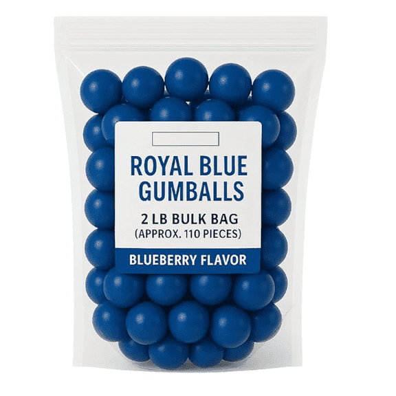 Gumballs for Gumball Machine - 1 Inch Large Royal blue shimmer - Blueberry Flavored Bubble Gum Blue - Kids Chewing Gum - Bulk Gum Balls 2Lb baby shower, dessert buffet (2LB, Blue-Raspberry)