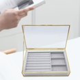 thumbnail image 2 of Caja organizadora de joyas con tapa de cristal transparente Estuche de viaje para contenedores de joyas multifunción Jinwen Organizar joyas, 2 of 4