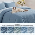 thumbnail image 3 of U by Bedsure King Comforter Set Grayish Blue, 7 Pieces Reversible Bed in a Bag, Boho Lightweight Bedding Set, Contrasting Design, 3 of 8