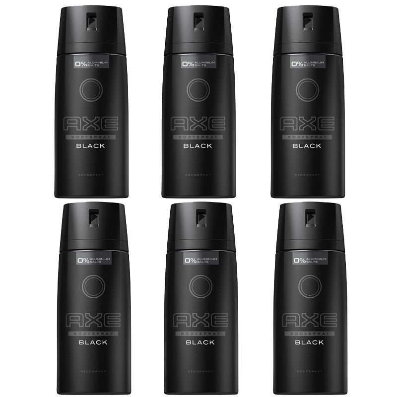 (6 Pack) Axe Black Body Spray Deodorant For Men, 4 Oz - Walmart.com