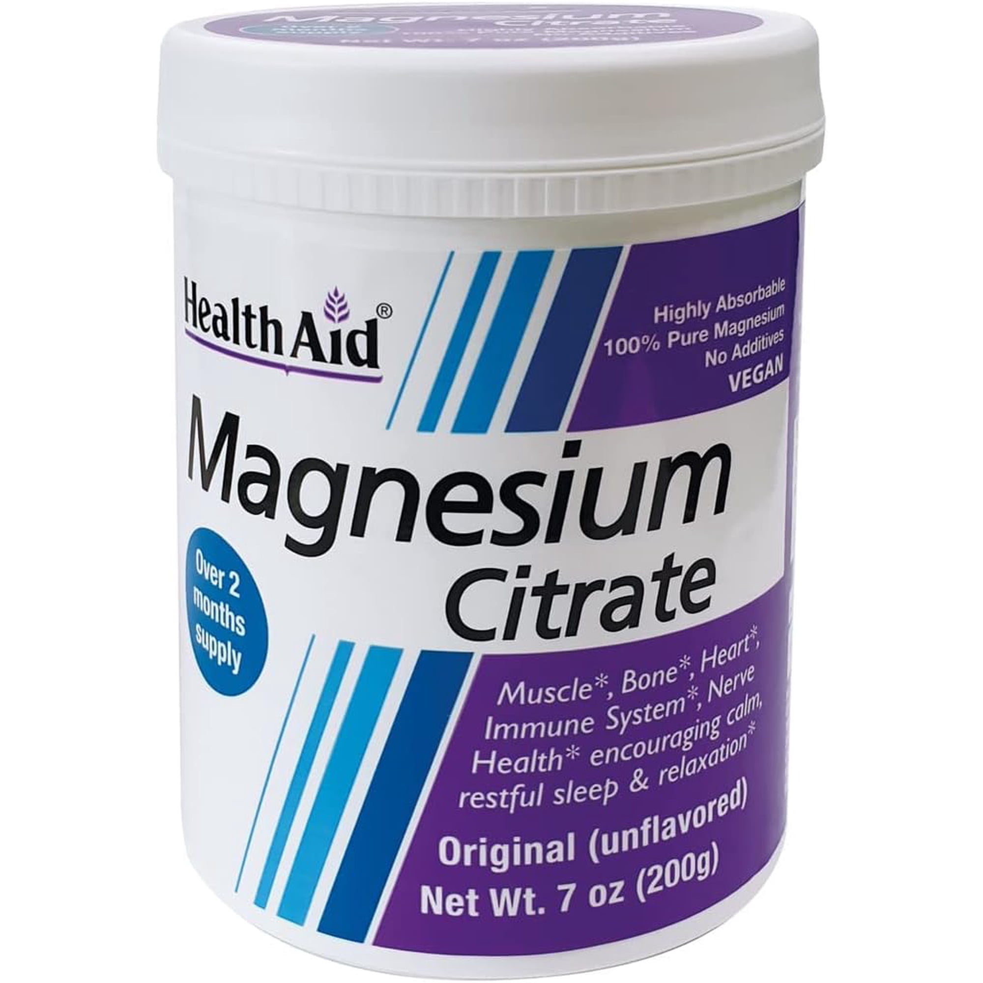 HealthAid, Magnesium Citrate Powder, Delivers 375 mg Of Elemental Magnesium, 7 Ounces