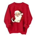 thumbnail image 2 of Winter Plus Size Fall Sweaters for Women Women's Casual Solid Color Christmas Santa Printed Long Sleeved Sweatshirt Funny Hoodies Red XXL, 2 of 4