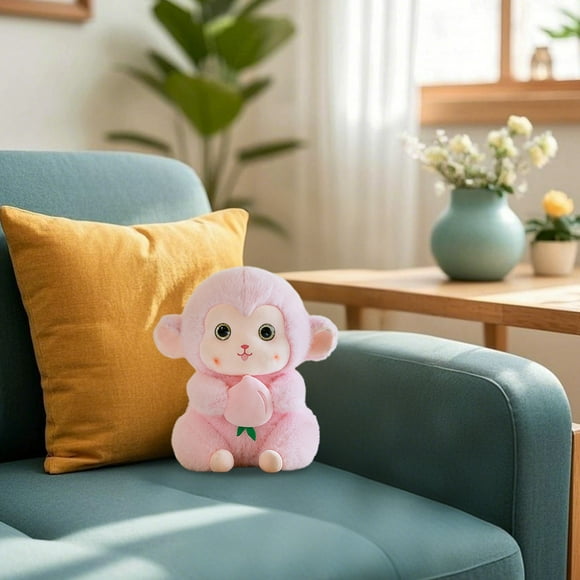 BotaniNest Cute Soft Cuddle Peach Monkey Toy Children Pillow Doll Cute Monkey Doll