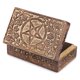 thumbnail image 1 of Ajuny Caja de Cofre del Tesoro Decorativa de Madera Tallada a Mano, Caja de Recuerdos con patrón de Flores y círculos de Estrellas marrones de 8 x 5 Pulgadas, Uso Multiusos como Caja de Reloj para Alm, 1 of 1