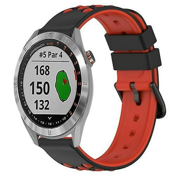 For Garmin Approach S40 20mm Two-color Porous Silicone Watch Band