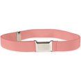 thumbnail image 2 of Ceinture Élastique Ajustable pour Enfants avec Boucle Carrée Argentée - Pêche, 2 of 4