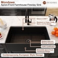 thumbnail image 2 of Mondawe Farmhouse Sink 33 inch Fireclay Apron Front Single Bowl, Kitchen Sink Drop In /Farm Sink Undermount with Custom Bottom Grid & Strainer Drain, 2 of 8