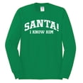 thumbnail image 2 of Wild Bobby Vintage Movie Quote Santa! I Know Him Men Long Sleeve Shirt, Kelly, Small, 2 of 6