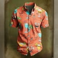 thumbnail image 4 of COSFO Short Sleeve Button Down Men Summer Hawaiian Tops with Pocket Classic Fit Vacation Collared Men Shirts, 4 of 5
