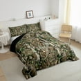 thumbnail image 3 of Erosebridal Plant Branches Bedding Full Comforter Set,Retro Nature Theme Down Comforter,Green Leaf Bedding Sets Full with Comforter For Men Women,Microfiber Bedroom Decor Reversible,3pcs, 3 of 8
