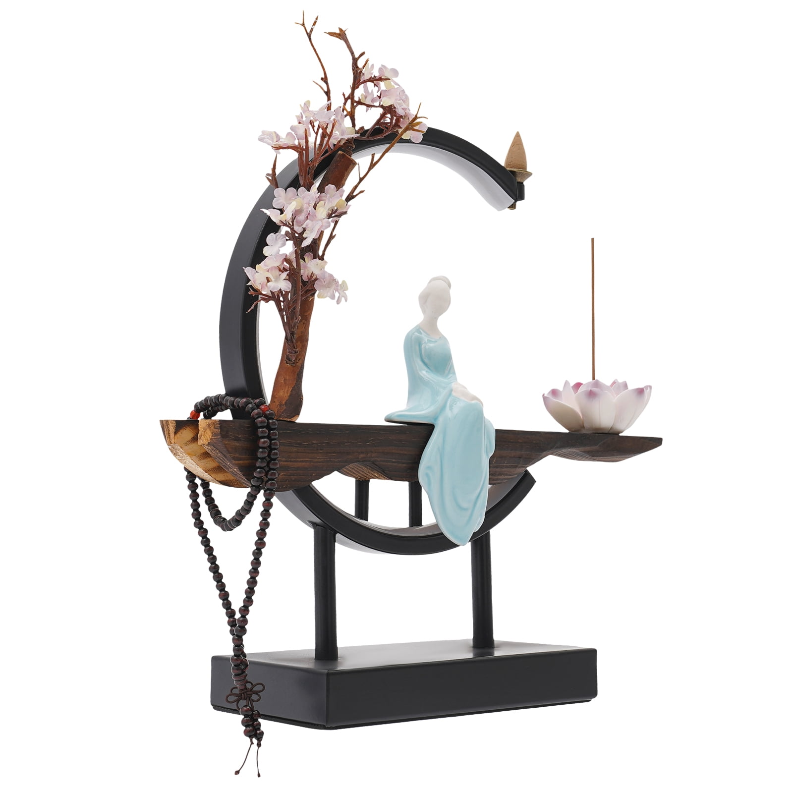 Retro Style Porcelain Backflow Incense Burner Incense Cone Sticks Holder Home Decor for Home and Office Classical