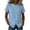 Blue, variant on Asymmetric Tunic Top Women, Round Neck Loose Fit Short Sleeve Blouse White M