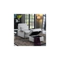 thumbnail image 3 of Huckleberry Light Gray Fabric Linen Chair w/Storage Ottoman & Folding Side Table, 3 of 6