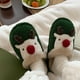 thumbnail image 5 of Pantuflas De Interior Peludas Zapatillas navideñas de piel esponjosa Alce de dibujos animados Lindos artículos para el hogar (Verde38-39), 5 of 8