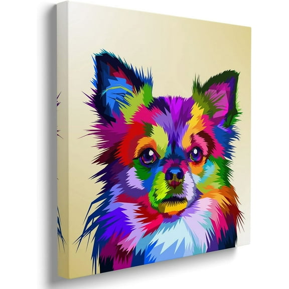 Aaheei Dog Art Wall Decor Pop Animal Wall Art Canvas Pomeranian Poster Prints Colorful Pet Picture Puppy Dog Artwork Decoration